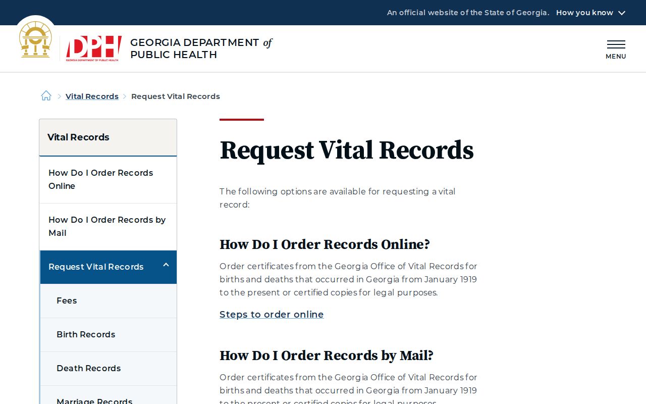 East Point people search Georgia vital records request options