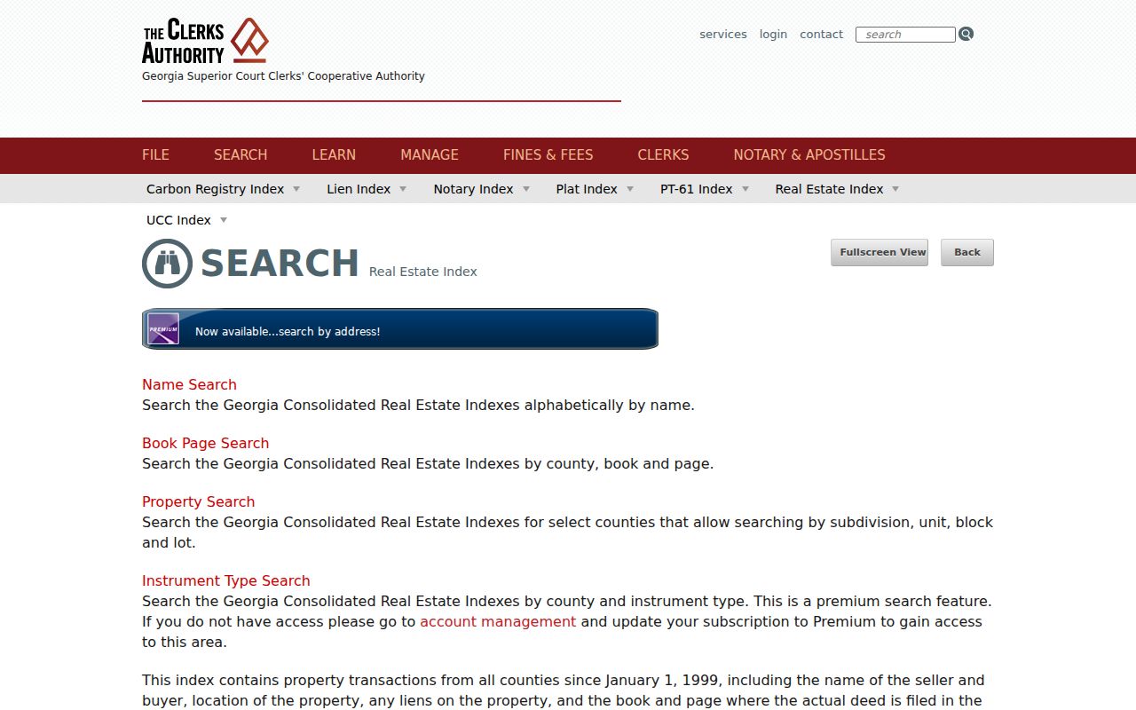 East Point people search GSCCCA deed index