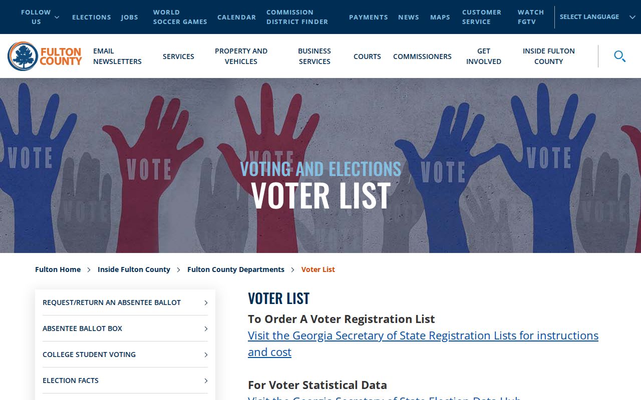 East Point voter registration records through Fulton County voter list services